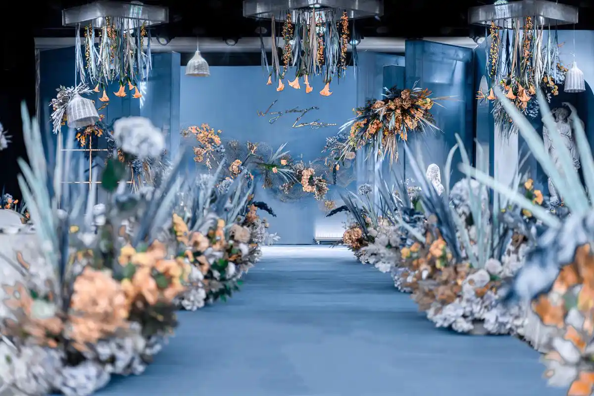 慕绮婚礼蓝色婚礼布置