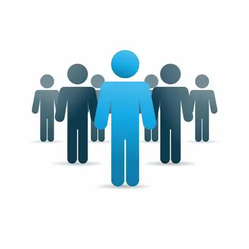 蓝色纸片小人团队png图片免抠矢量素材 人物素材-第1张