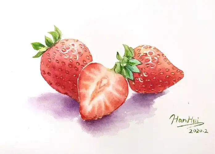【文艺课堂】水彩技法——草莓的画法