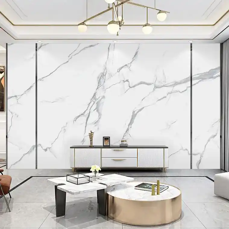 现代简约客厅高档电视背景墙壁纸仿大理石纹墙纸壁画大气墙布新款