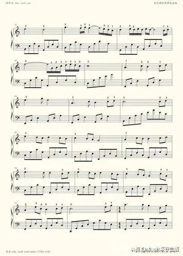 分享10首带指法的钢琴曲五线谱