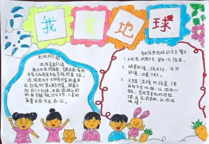 我爱地球妈妈手抄报