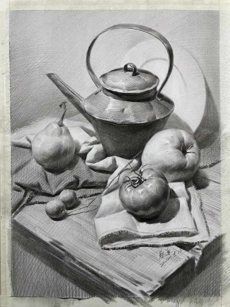 大家点上方链接免费领300张高清步骤图.蔡兼素描静物步骤:  - 抖音