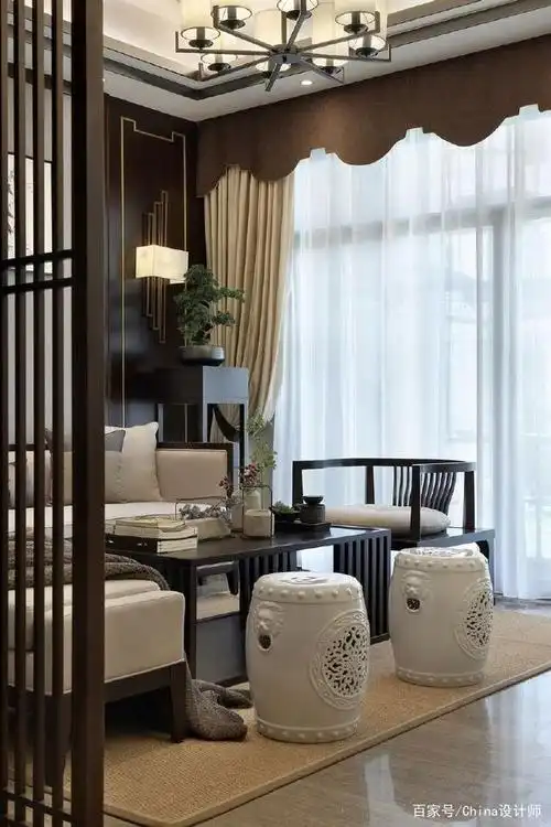 大气的新中式设计,把整个空间变得优雅又庄重