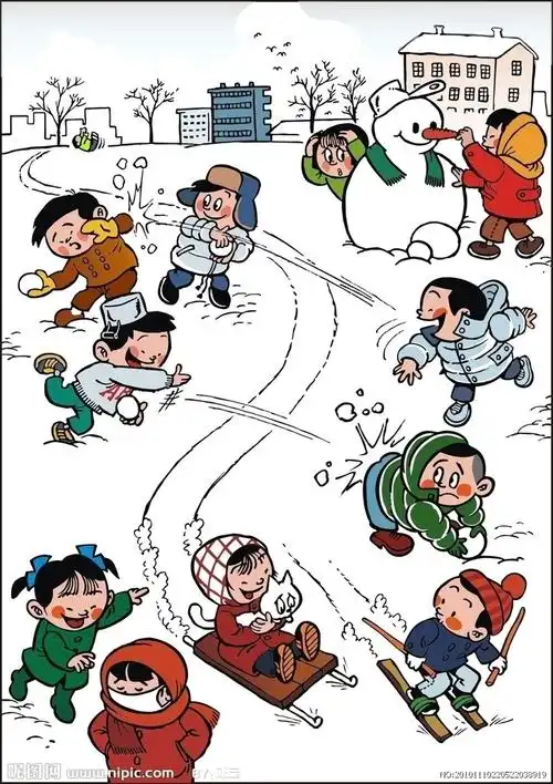 打雪仗简笔画图片大全 打雪仗简笔画图片大全小朋友