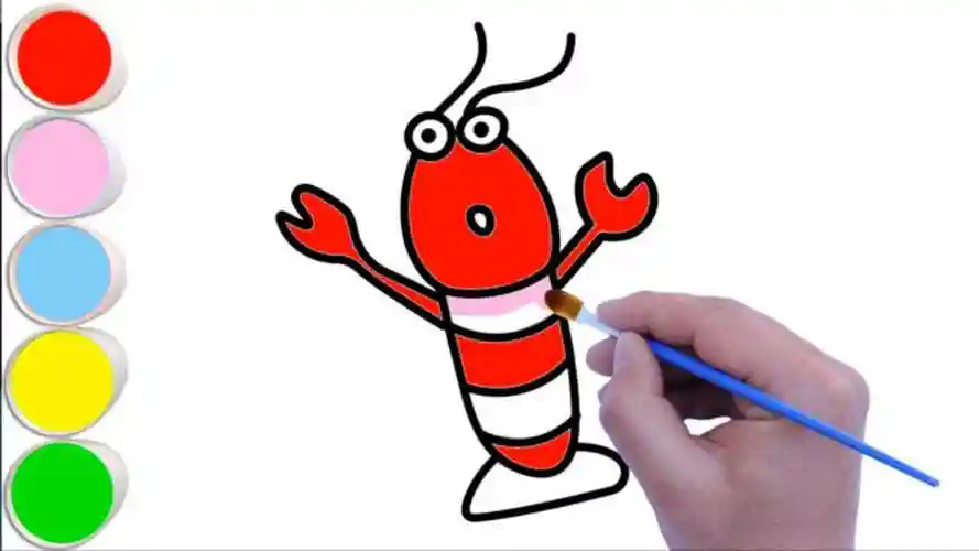 龙虾简笔画,教你画一只可爱的龙虾
