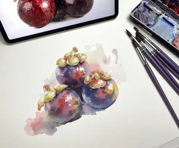 水彩山竹详细过程图