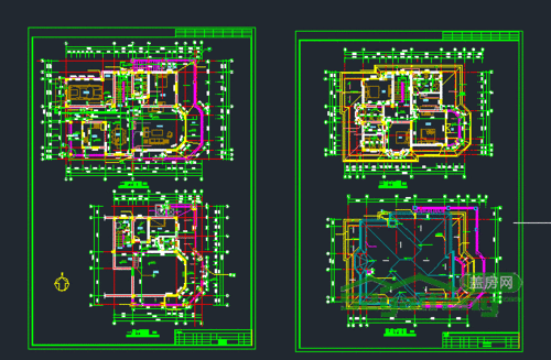 中式风格含(储藏间及露台)坡地形房屋设计图 效果图-盖房网