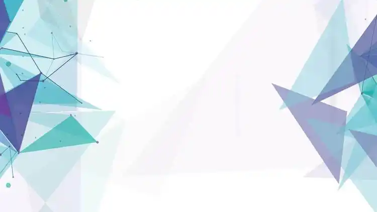 蓝绿配色的多边形ppt背景图片