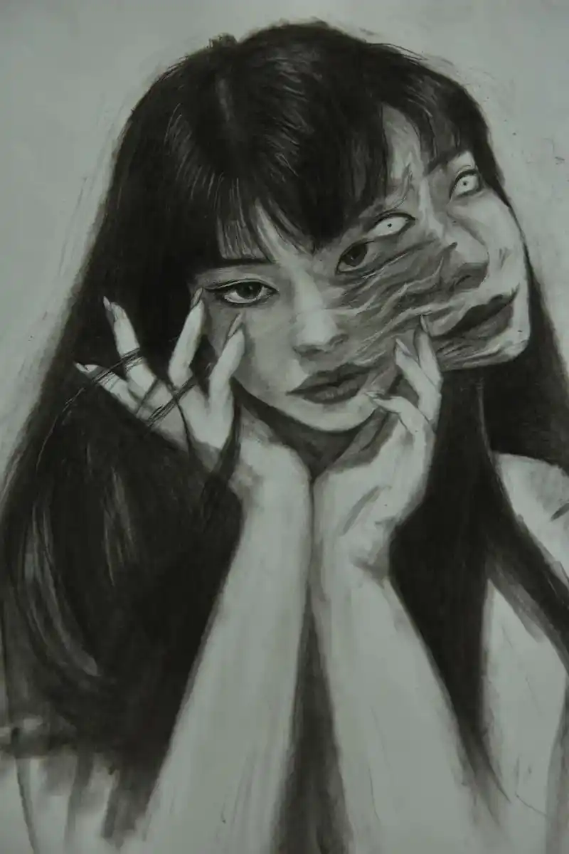 川上富江,素描.#手绘 #川上富江#素描 #富江 #画画 - 抖音