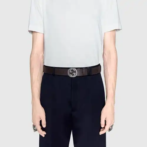 gucci signature皮革双面腰带