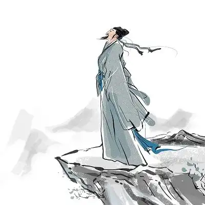 古代人物诗人诗句碧莲重叠在青冥 落日垂鞭缓客程诗人人物元素