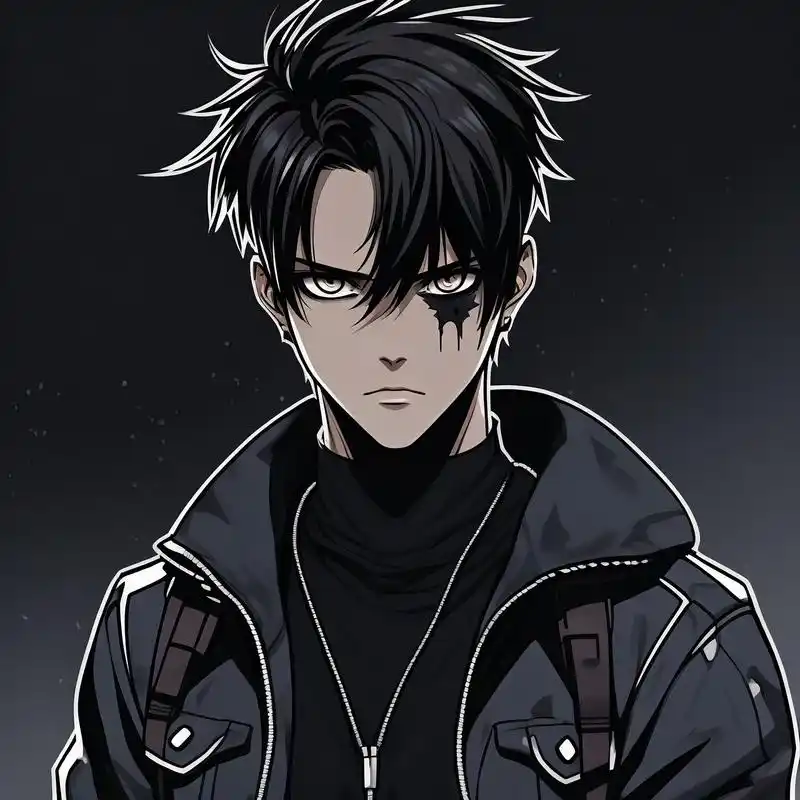 90冷酷帅气男动漫头像,黑暗系风格!