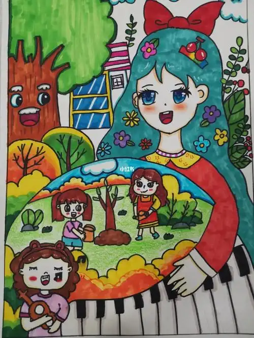 绿色地球绿色发展环保主题绘画