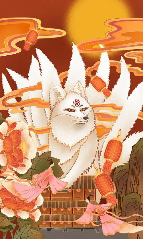 传统神兽创作—九尾狐