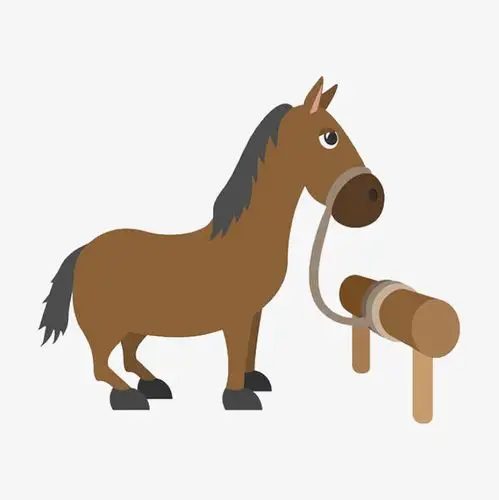 小木桩卡通马尾巴