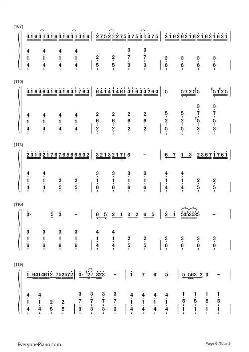 千本樱简单版-初音未来双手简谱预览6