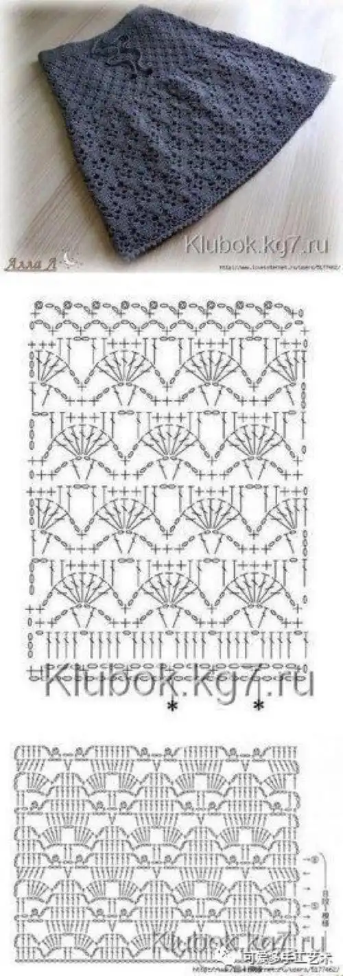 钩织图解花片 毯子