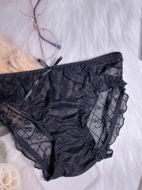 这就是99男生都喜欢的黑色蕾丝网纱内内叭