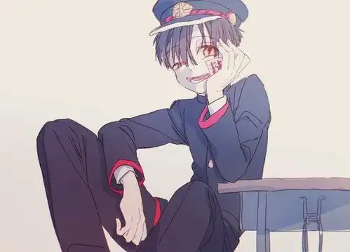 花子真的属于那种可萌可a的男生,这个单手托下巴和屈腿的动作酷酷的