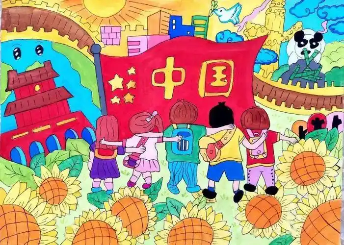 儿童红色主题绘画,儿童红色革命主题绘画-图片大观-奇异网