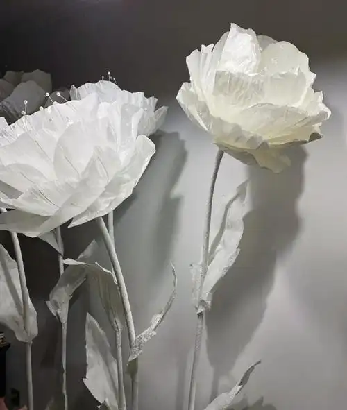 纸艺大型婚庆婚礼纸花橱窗装饰舞台布置拍摄背景成品立体手工纱花