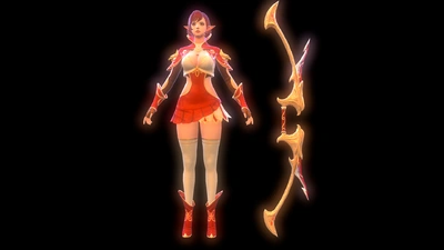 次世代pbr弓箭手 女弓箭手 pbr次世代暗夜精灵 pbr女角色 制服美女