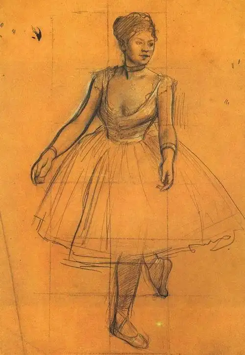 翩然起舞的芭蕾舞者素描图片