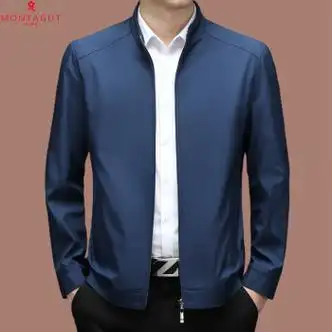 梦特娇 男装夹克薄款商务休闲成熟男士外套 蓝色 m/170码
