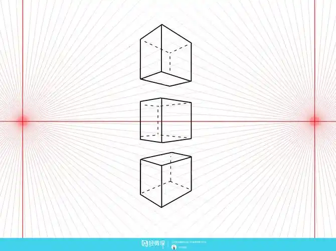 临摹两点透视正方体—美术基础两点透视的训练