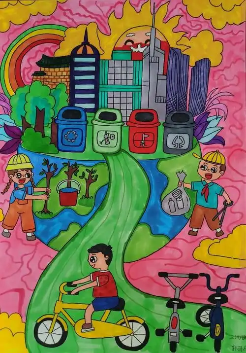 节约能源保护环境二年级绘画