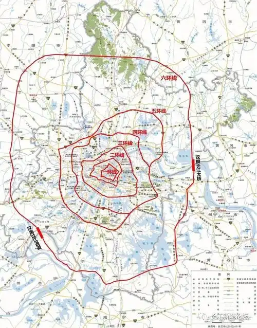 目前,五环,外环东扩,六环,新五环,武汉都市区环线,武汉都市圈环线