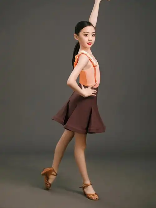 乐雅池拉丁舞裙儿童女少儿拉丁练功夏季吊带女童儿童演出服