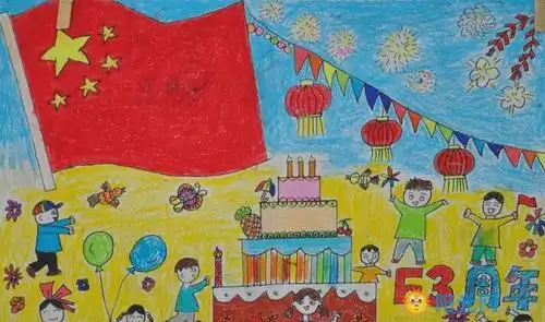 国庆节的画画图片儿童简笔画红色文化美术简笔画