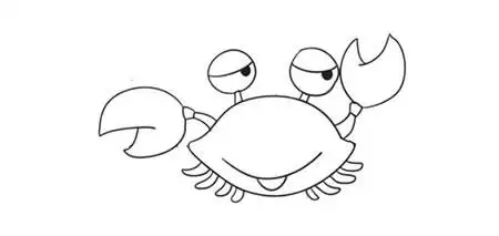 螃蟹简笔画绘画步骤图示