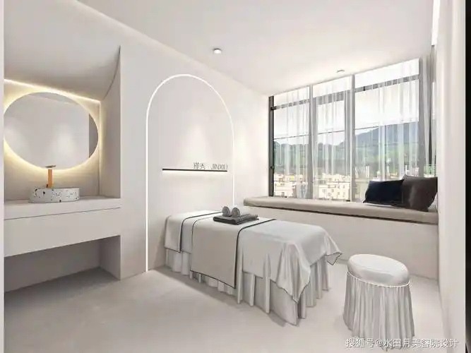 美容院工作室设计 皮肤管理 装修 轻奢风美容院效果图 原宿风美甲店