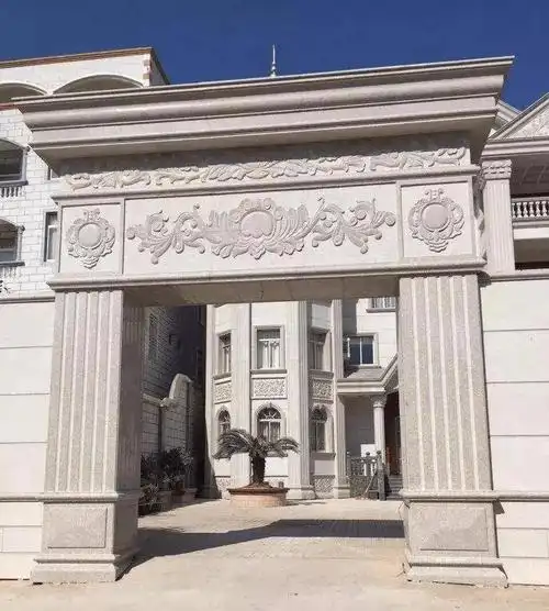 别墅石材围墙大门,奢华大气!