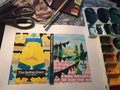 《自私的巨人》书籍封面设计,广告颜料手绘 - 原创作品 - 站酷(zcool)