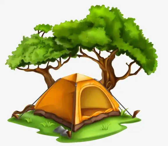 卡通野外露营装饰图案
