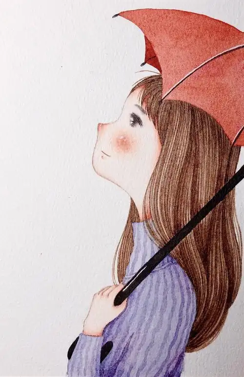 森系人物水彩绘