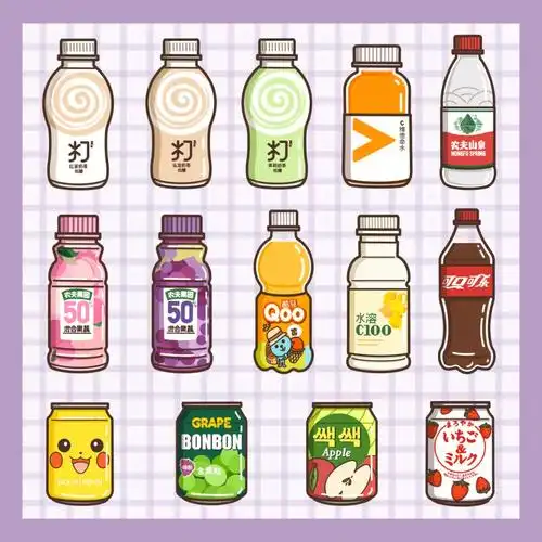 原创手账素材萌萌的简笔画饮料合集