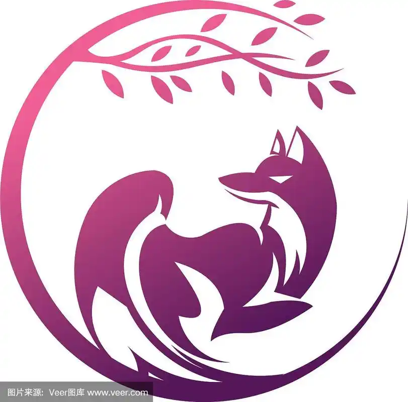 一个狐狸动物标志模板