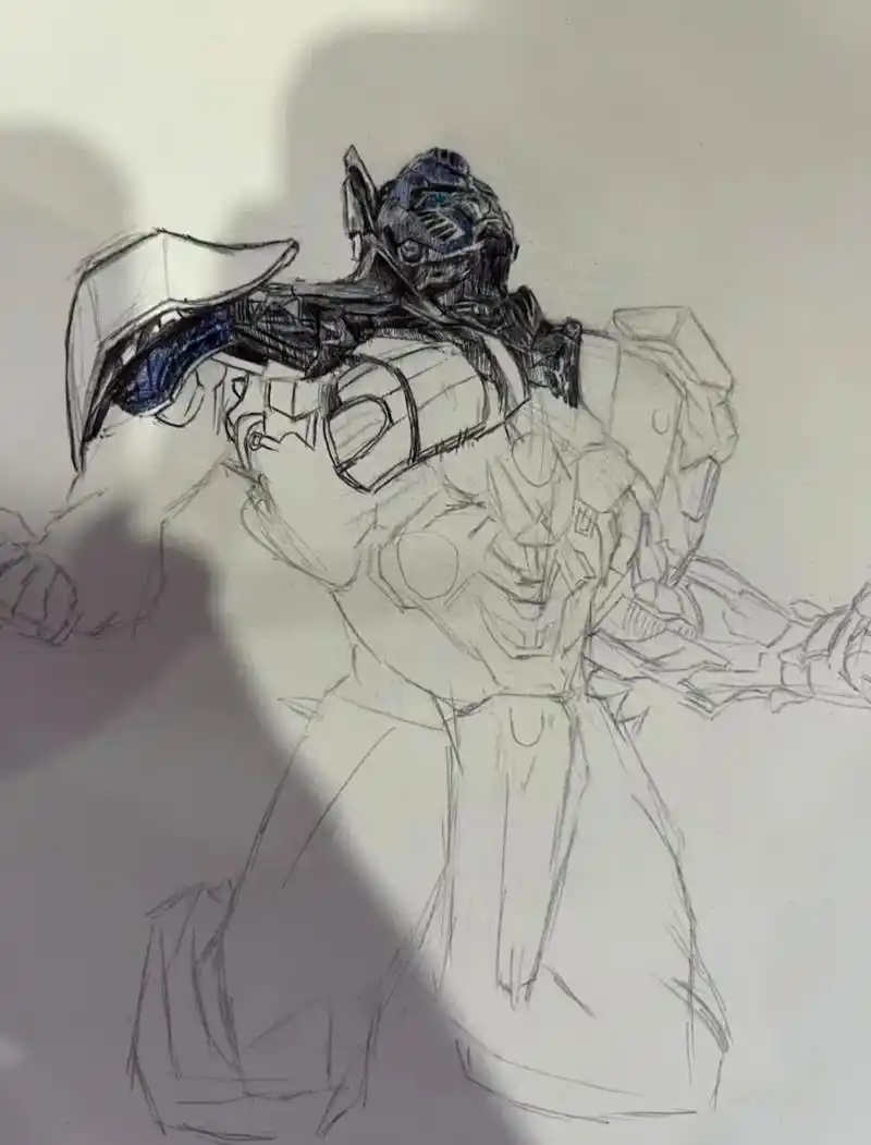 网友纯手画变形金刚"擎天柱"