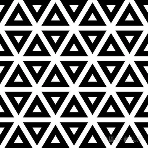向量几何无缝黑色三角形图案背景