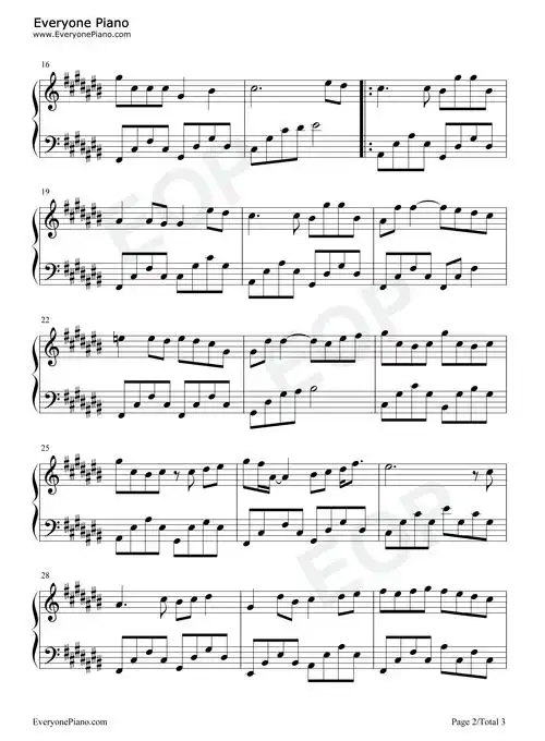 恋爱画板-简单版-爱情有紫色红色蓝色白色四种颜色-抖音五线谱预览2