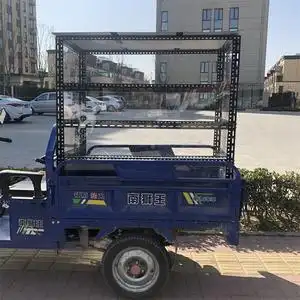 三轮车载糖葫芦折叠雨棚全透明防尘塑料玻璃架子凉菜展示柜小吃车