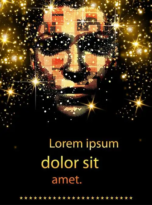 抽象矢量现代音乐派对海报主题的平面海报设计