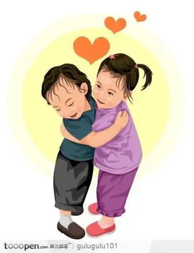 拥抱简笔画互相拥抱的儿童卡通小朋友拥抱简笔画2幼儿园拥抱卡通图 第