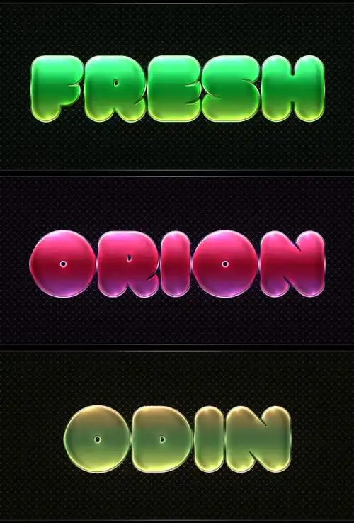 rz57圆润水晶字体质感风格ps样式文本字体设计素材-淘宝网