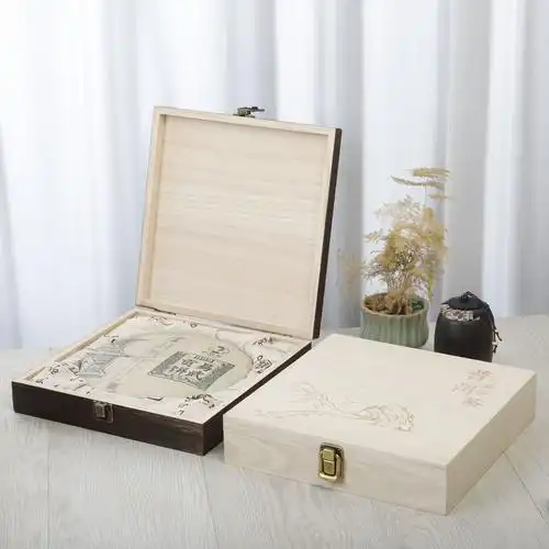 茶饼盒翻盖桐木茶叶盒木质礼盒茶叶包装盒带内衬普洱茶盒木盒定做